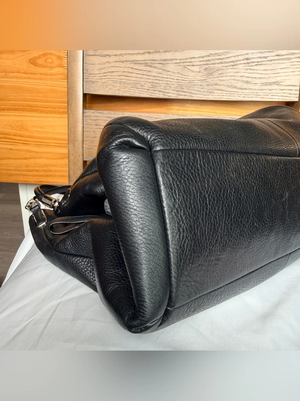 Coach Madison Phoebe pebbled leather shoulder bag in black